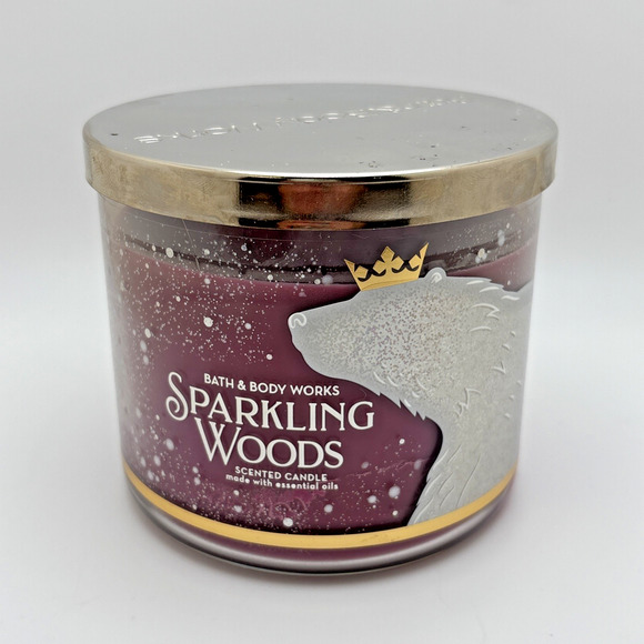 Bath & Body Works Sparkling Woods ~ 14.5 oz - Scented ~ 3 Wick Candle ~ NEW - Picture 1 of 7